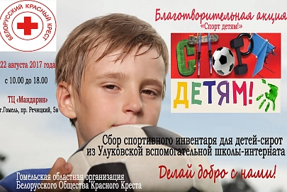 Красный Крест собирает деньги на спортинвентарь для воспитанников Улуковской школы-интерната